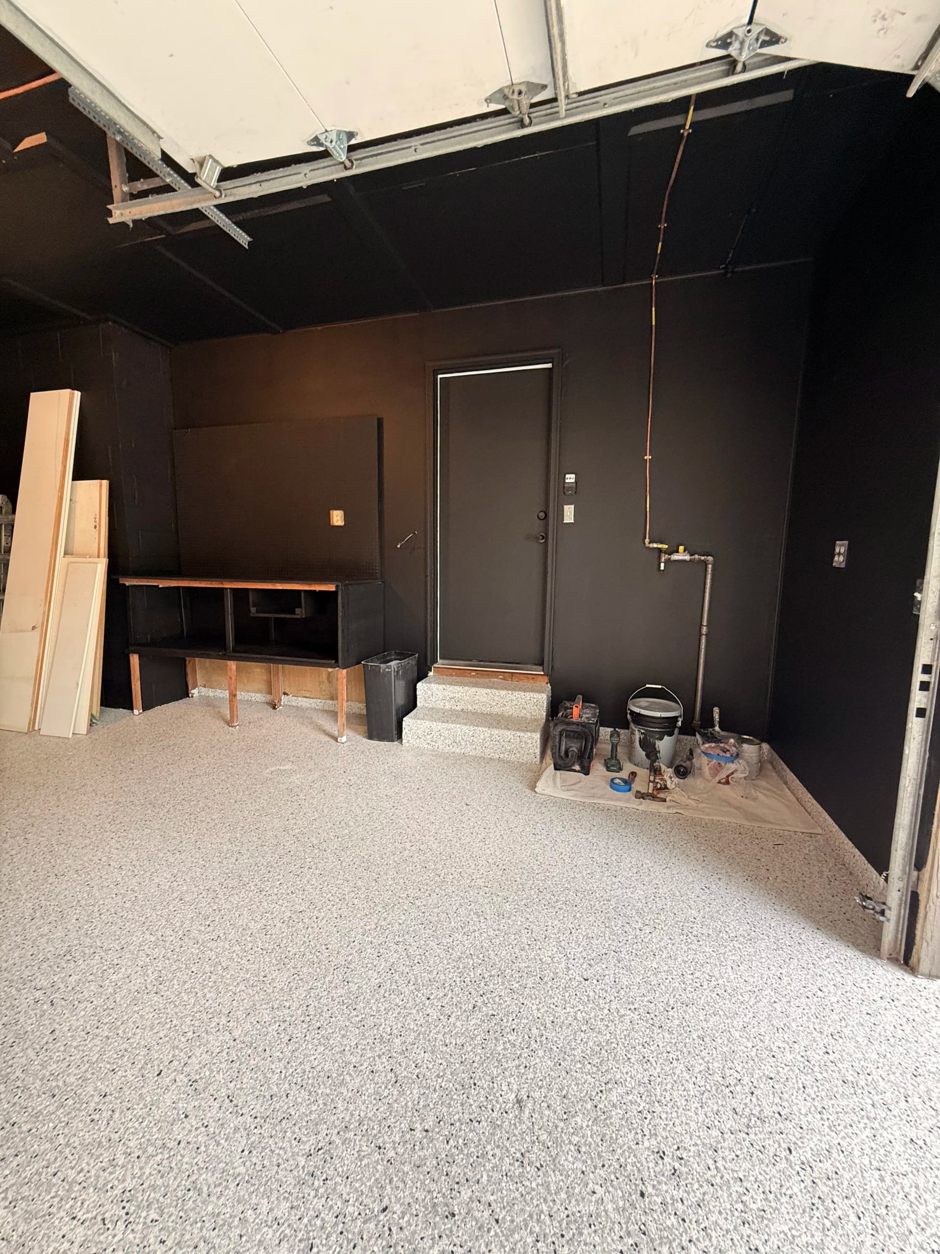 Gallery photos for New Home Garage Makeover with Epoxy Flooring and Bold Wall Paint: Image #5