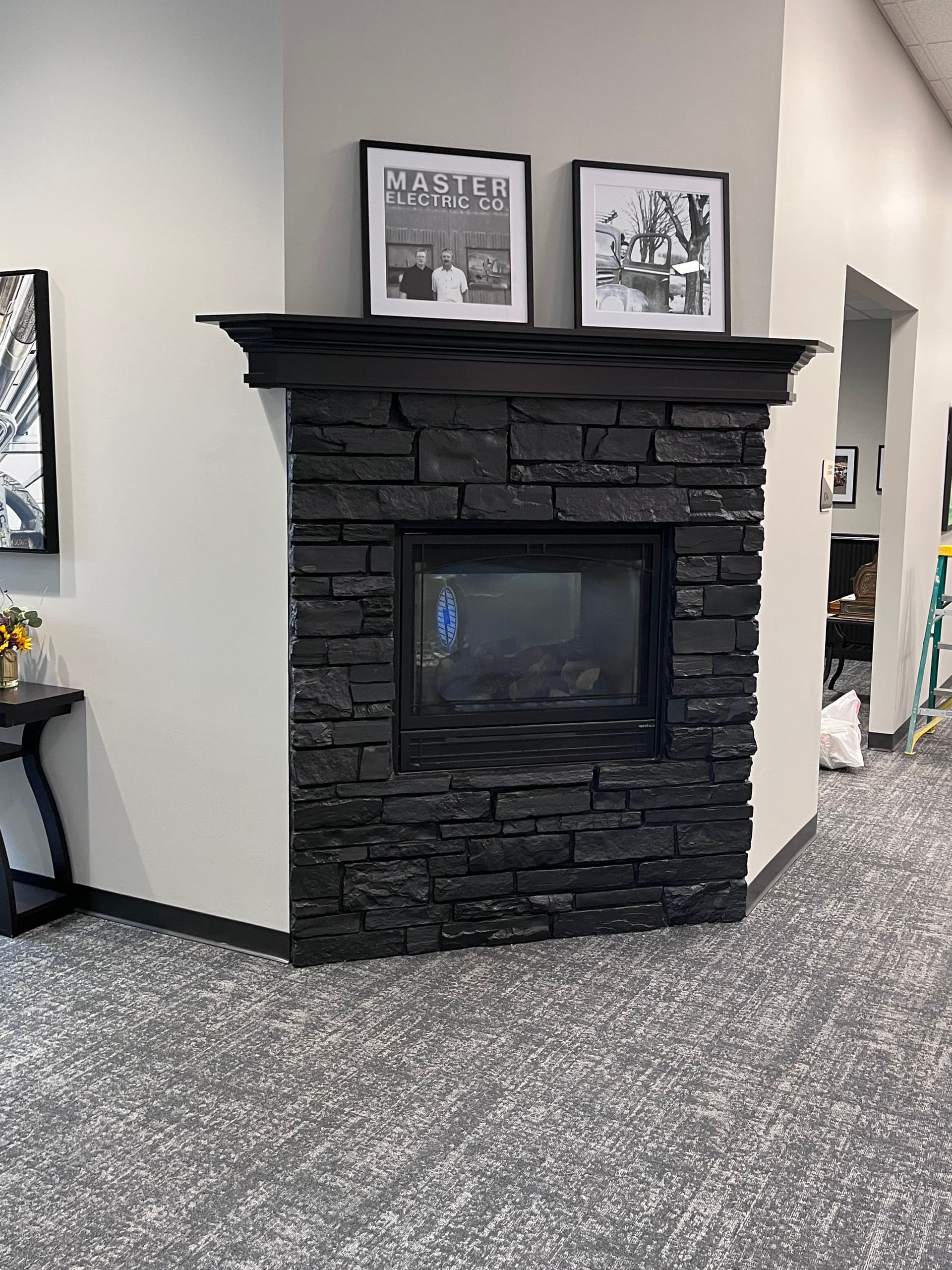 Gallery photos for Dark Stone Stain on Office Fireplaces That Actually Ties the Room Together: Image #3
