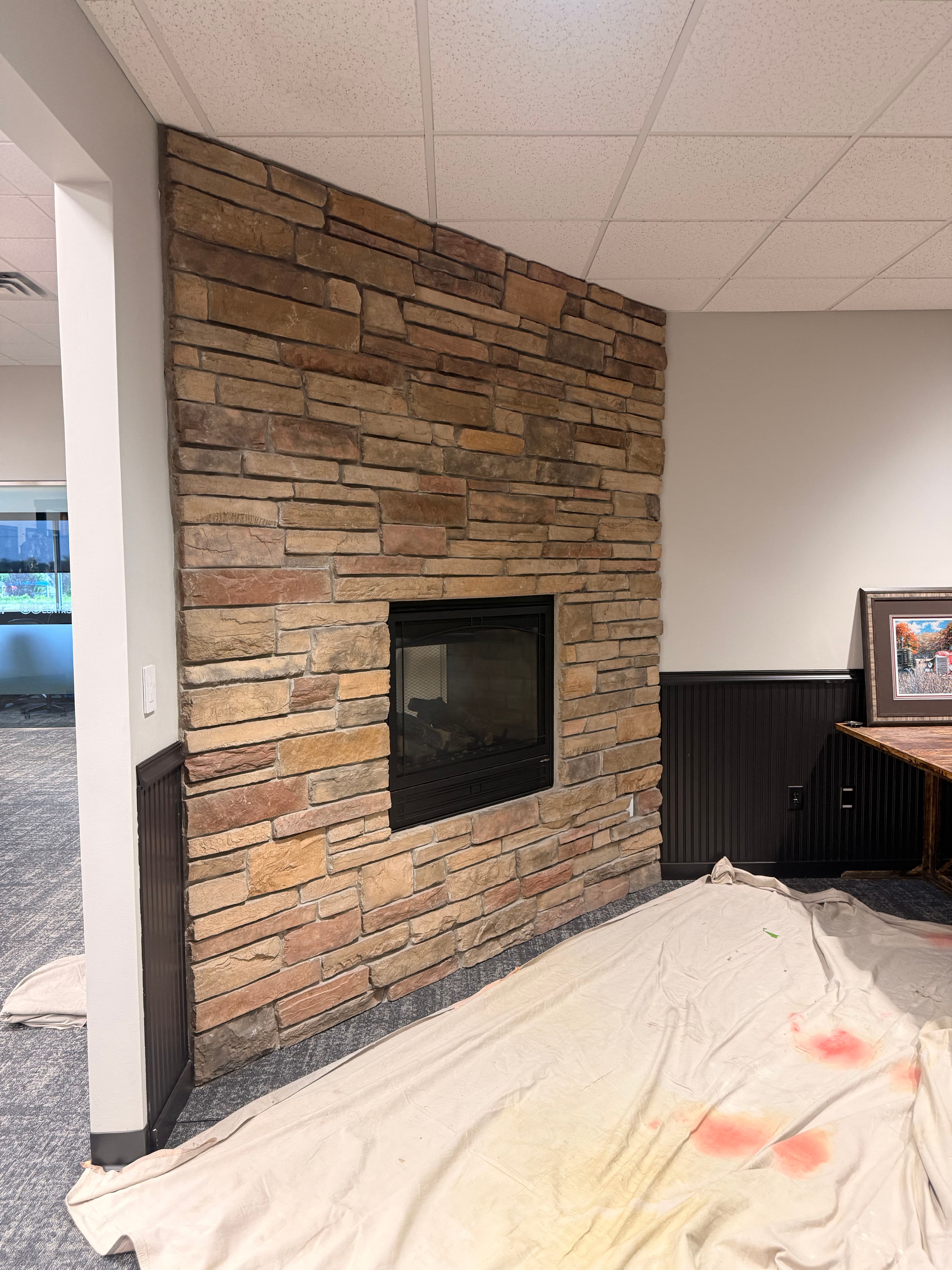 Project Dark Stone Stain on Office Fireplaces That Actually Ties the Room Together image