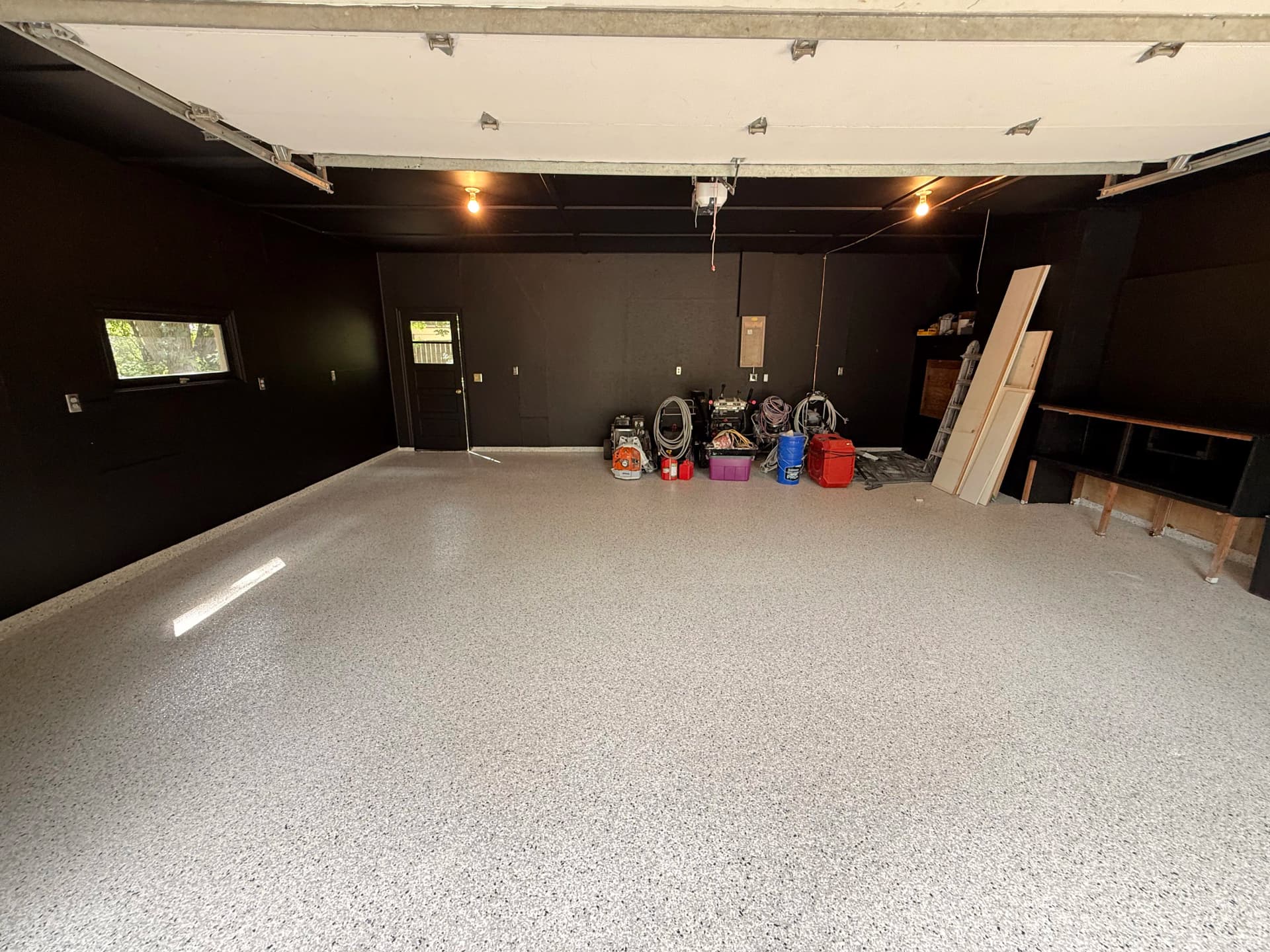 Gallery photos for New Home Garage Makeover with Epoxy Flooring and Bold Wall Paint: Image #3