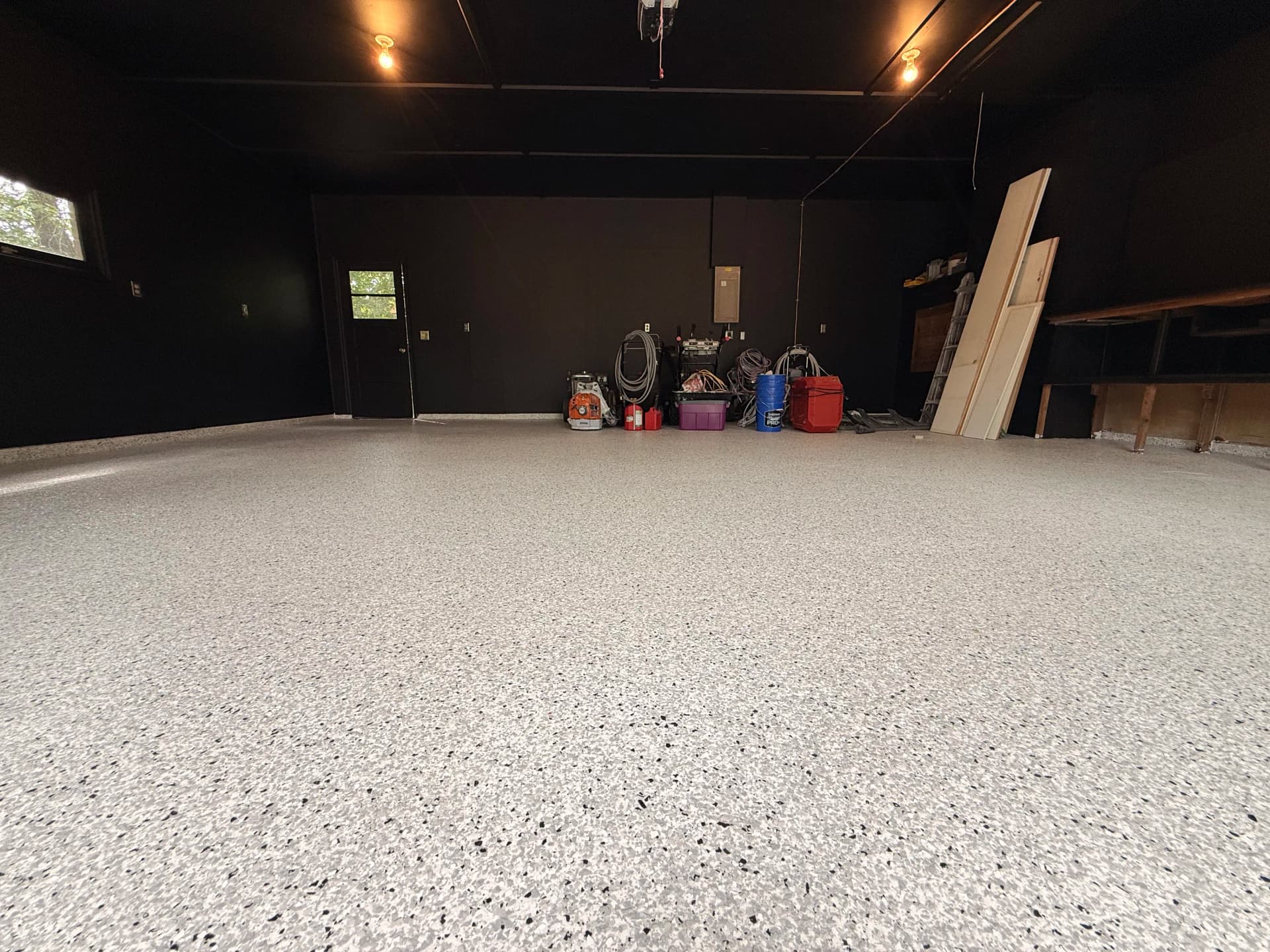 Gallery photos for New Home Garage Makeover with Epoxy Flooring and Bold Wall Paint: Image #2
